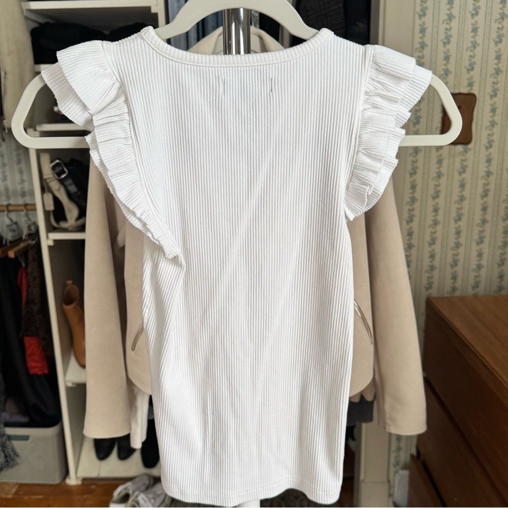 J Crew Ribbed Ruffle Tank - Picture 3 of 5